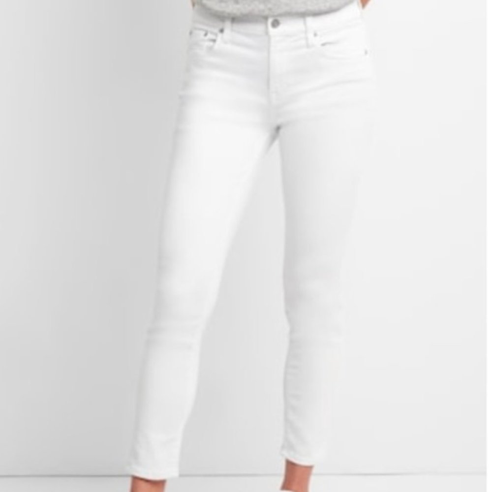 GAP White True Skinny Ankle Jeans 27R